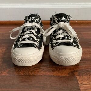 Converse All Star Black OX Cursive Sketched vintage converse Men 7 grunge skate